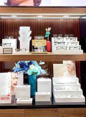 柜道具列墨镜太阳无品牌/层镜白色高展示烤漆眼镜店双单展示架橱