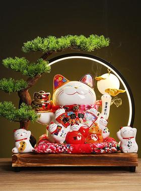 创意自动招手摇手招财猫摆件店铺开业送礼家居客厅收银台装饰礼品