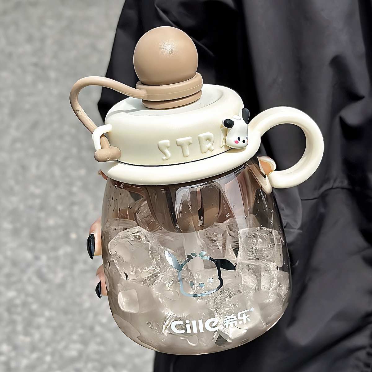 希乐大容量水杯女生夏季可爱便携塑料大肚杯tritan运动减肥顿顿桶