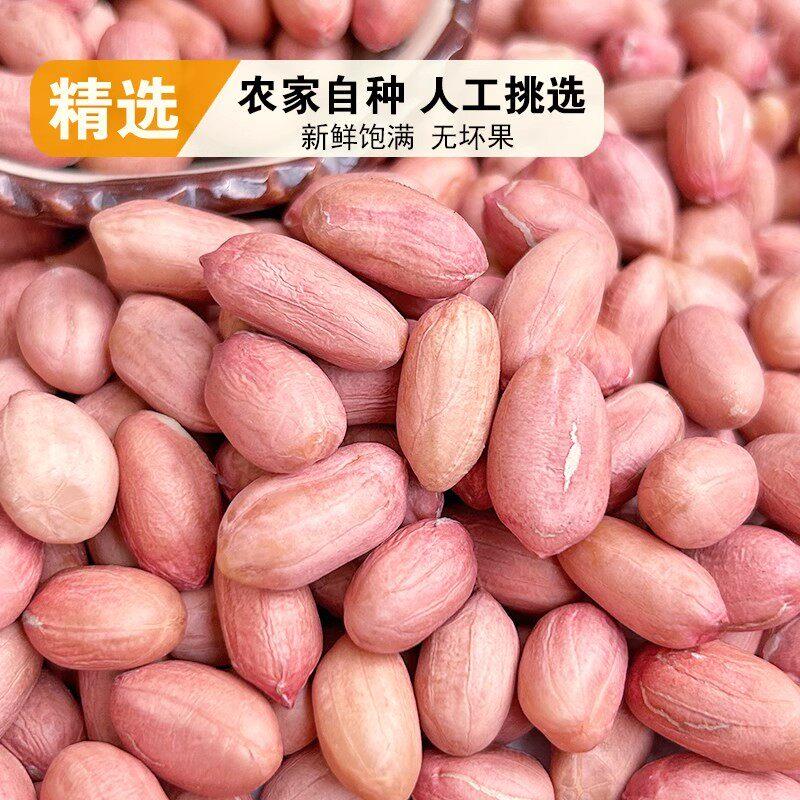 2025年新货白沙农家生花生米生的粉红皮新鲜下酒菜不带壳生花生