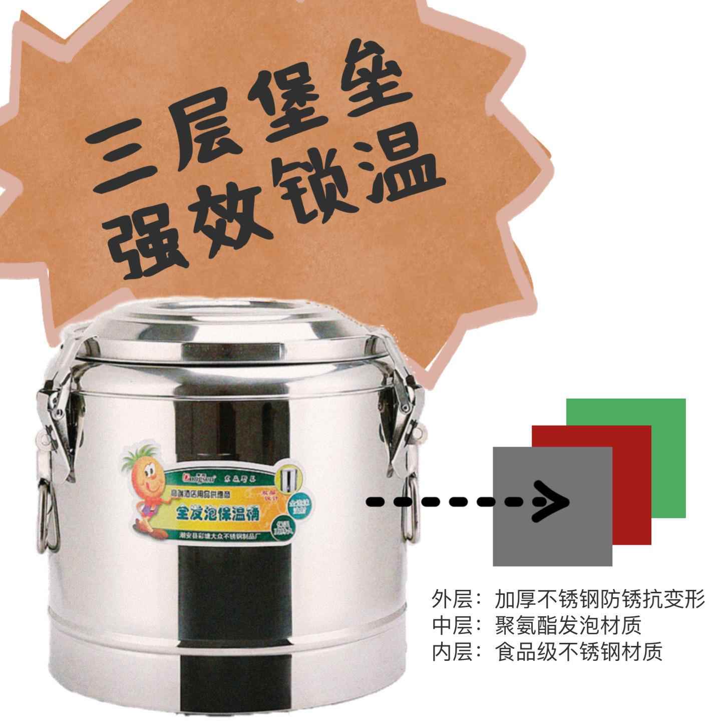 东森不锈钢保温桶摆摊户外商用大容量全发泡豆浆冰粉汤饭粥桶304图片