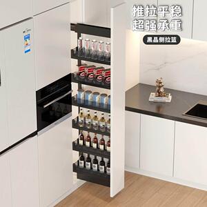 高柜零食柜怪兽怪物厨房整体橱柜冰箱侧装极窄浅柜125柜超深高深