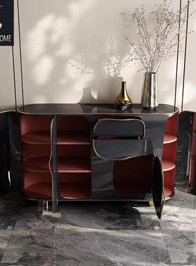 R&augusti奢华Y创意实木o餐柜别墅豪宅设计HIGHS-25师款皮革高端