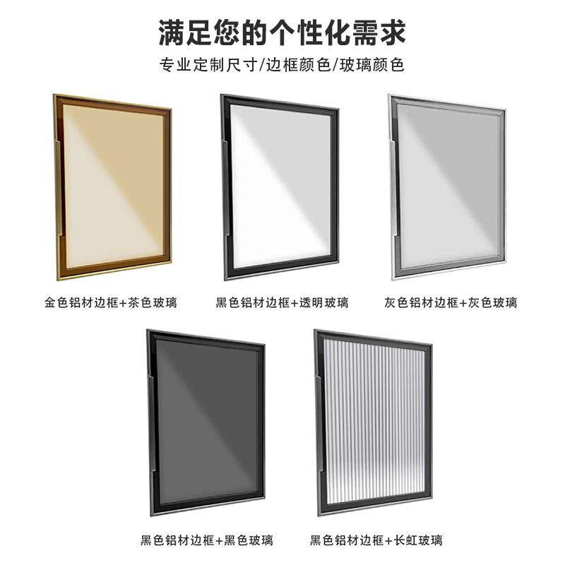 现代一门到顶玻璃柜客厅收纳摆件展示柜落地铝合金框架玻璃门书柜