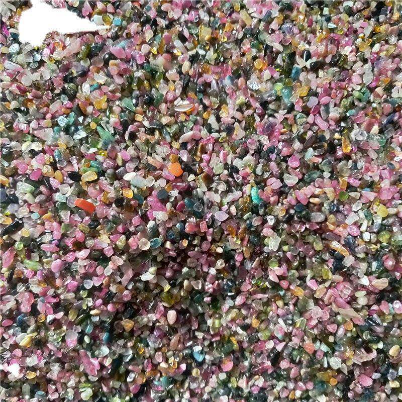 彩色碧玺规格3-6mm 彩色电气石原矿颗粒碧玺碎石电气石托玛琳