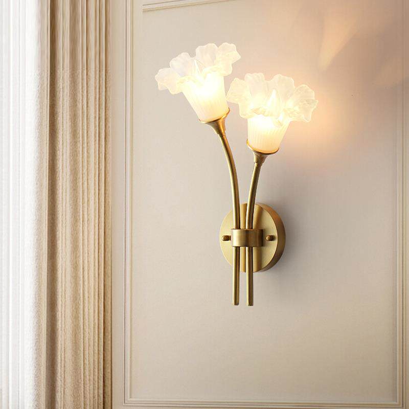 卧室床头壁灯轻奢美式客厅楼梯欧式全铜高级感主卧法式复古墙灯