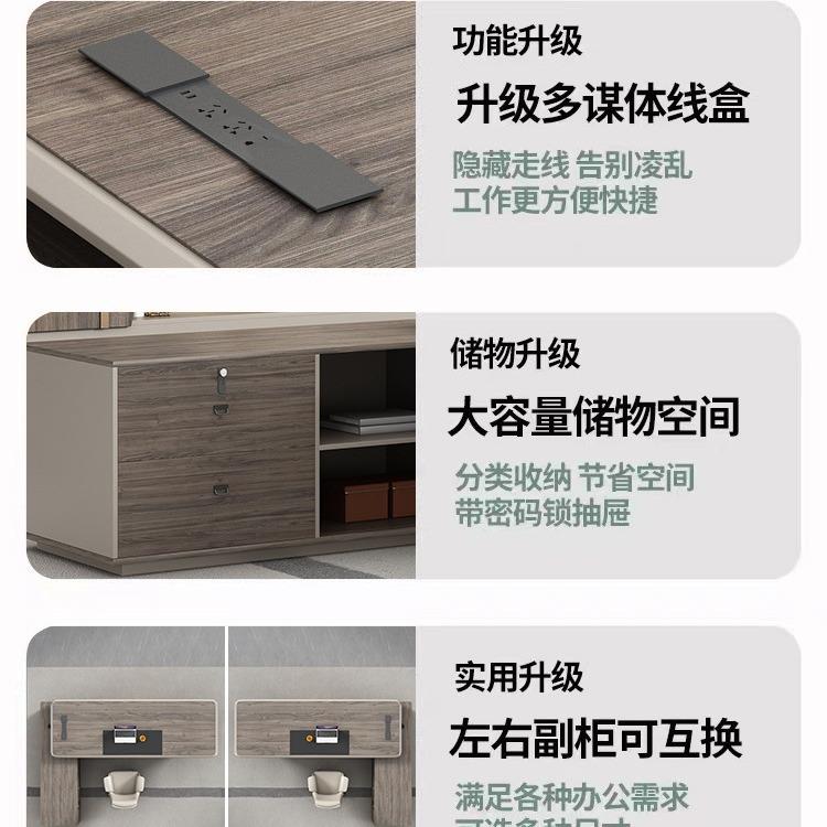 简约现代总裁老板办公桌经理桌椅组合董事长办公室家具烤漆大班台