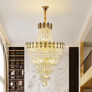 楼大吊灯中山灯饰别墅酒店工程大厅灯轻奢客厅水晶灯轻奢风 复式