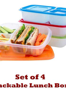 Stackable Bento Lunch Boxes Food Containers Box Compartment