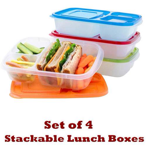 Stackable Bento Lunch Boxes Food Containers Box Compartment