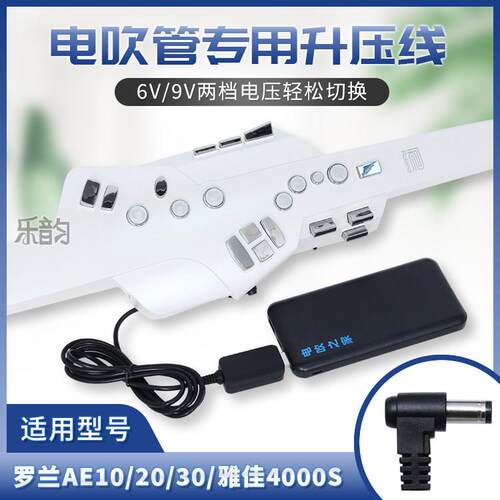 罗兰AE10/20/30雅家4000S电吹管专用1.5米电源升压线 线演奏供电