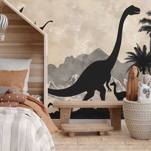 fun-L041卡通恐龙森林卧室客厅家居背景墙美化装饰墙贴纸批发