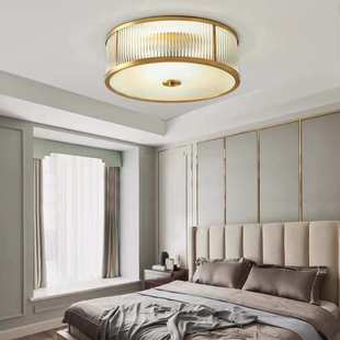 房间简约灯过道吸顶灯吸顶灯 灯饰款 书房美式 铜卧室全灯圆形经典