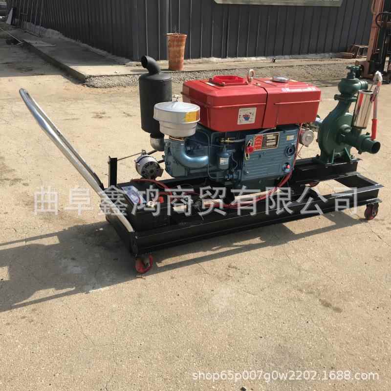 自带发电机柴油抽水泵 柴油手推抽水泵 30马力柴油机12寸蜗壳泵