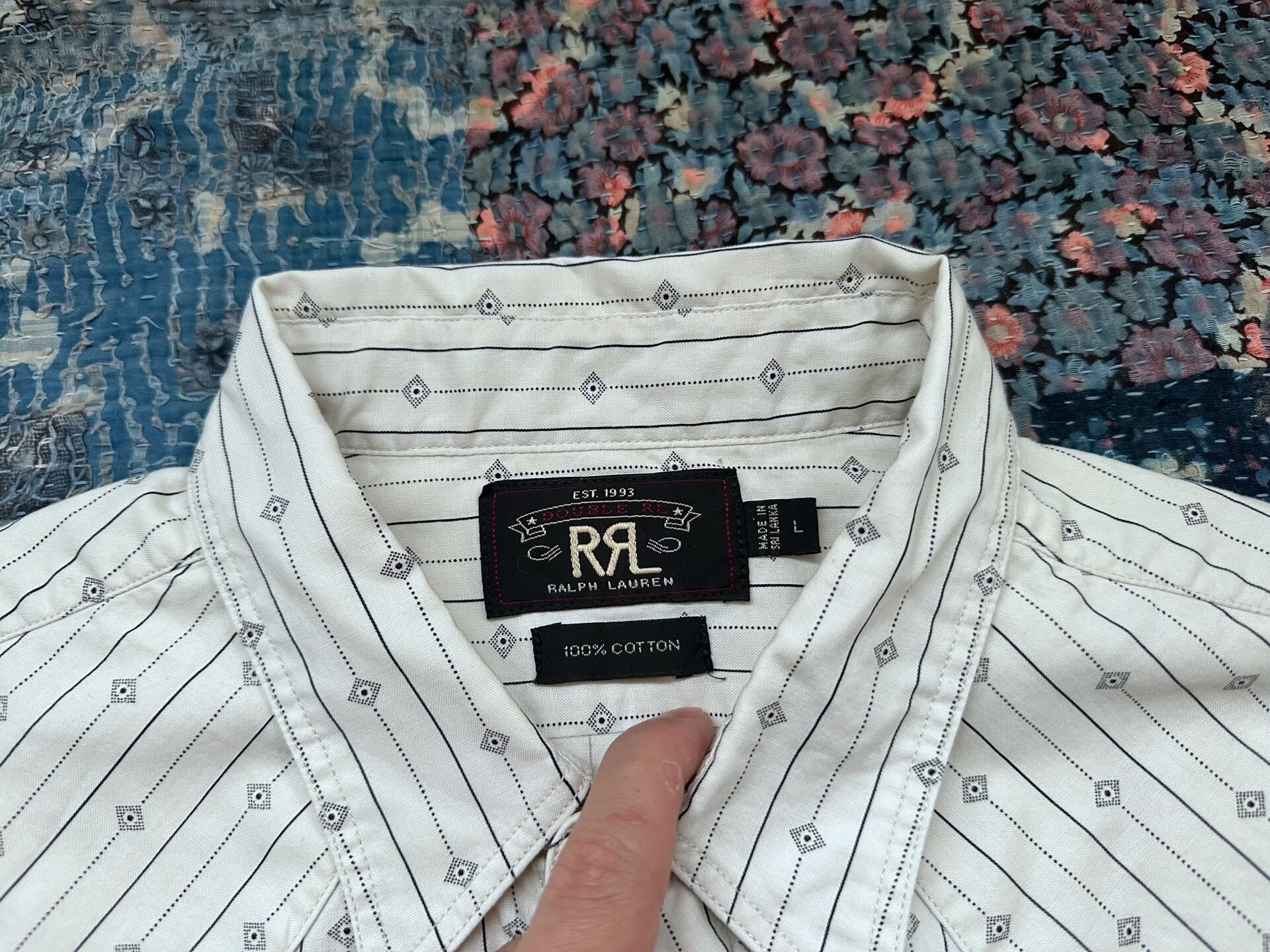 RRL Western Stripe Diamond Print Shirt — back