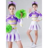 人男女袖 啦成啦队队服儿童舞服装 啦啦蹈操运动会演长 六一新款 正品