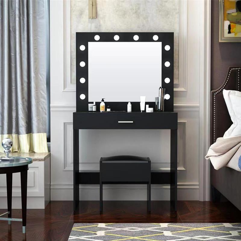 厂家现货轻奢小型妆台网红化妆桌ins风极简多功能LED灯梳妆台