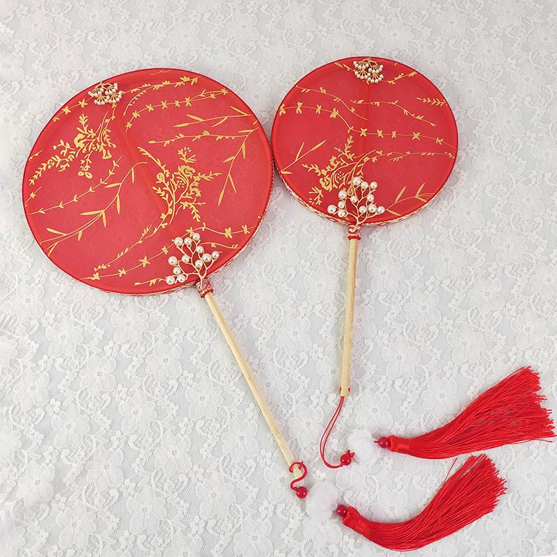 古风儿童迷你团扇学生汉服古典圆扇子舞蹈表演道具汉服旗袍跳舞扇