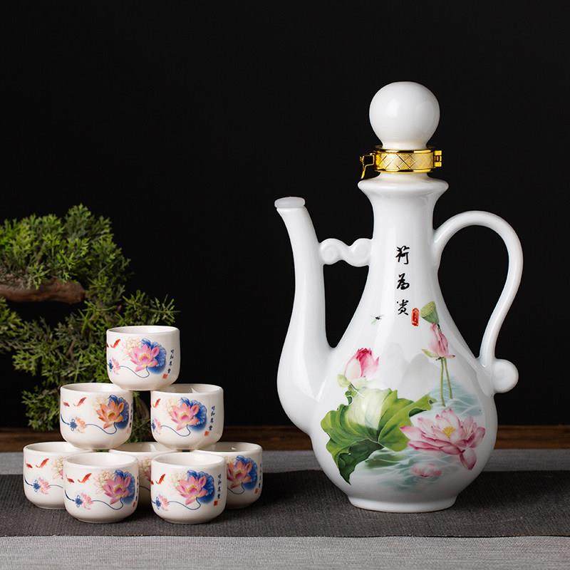创意酒具组套彷古分酒器中式分酒壶家用白酒陶瓷酒具酒杯青花瓷,餐饮具,家用酒壶,淘宝优惠券,粉丝福利购,淘宝优惠卷
