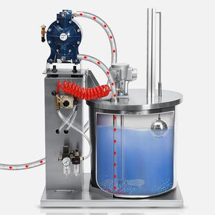 5END0升不备抽锈钢小搅拌罐气动搅拌型桶搅拌机设隔膜泵出料料