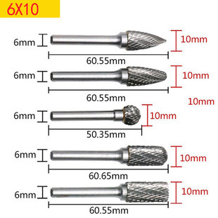 旋转锉铣刀 钨钢磨头 木工木雕打磨头根雕刻刀 6x10硬质合金 6X8