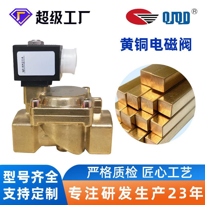 工厂直发先导膜片式黄铜电磁阀内螺纹连接水气通用电磁阀