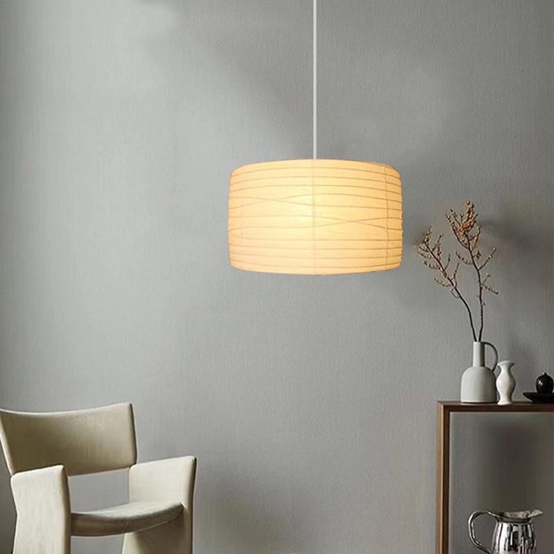 野口勇吊灯餐厅设计师创意民宿茶室侘寂风鼓形灯笼宣纸智能调光
