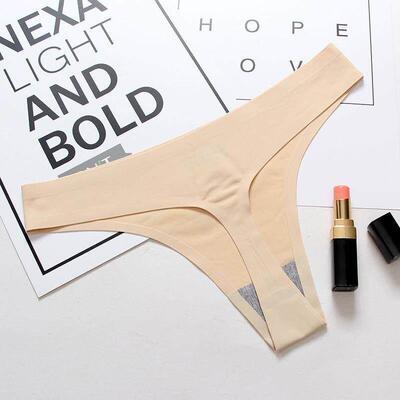 女士冰丝无痕一片式内裤低腰丁字printing G-string tbacks thong