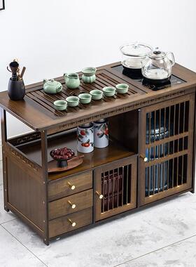 移动家用小茶台茶桌简约茶车客厅阳台烧水壶一体茶几茶盘茶具套装