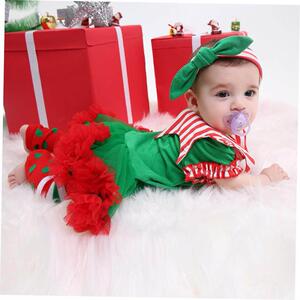 Girl baby clown dress, baby Christmas dress set连衣裙