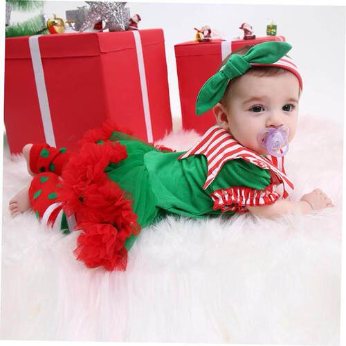 Girl baby clown dress, baby Christmas dress set连衣裙