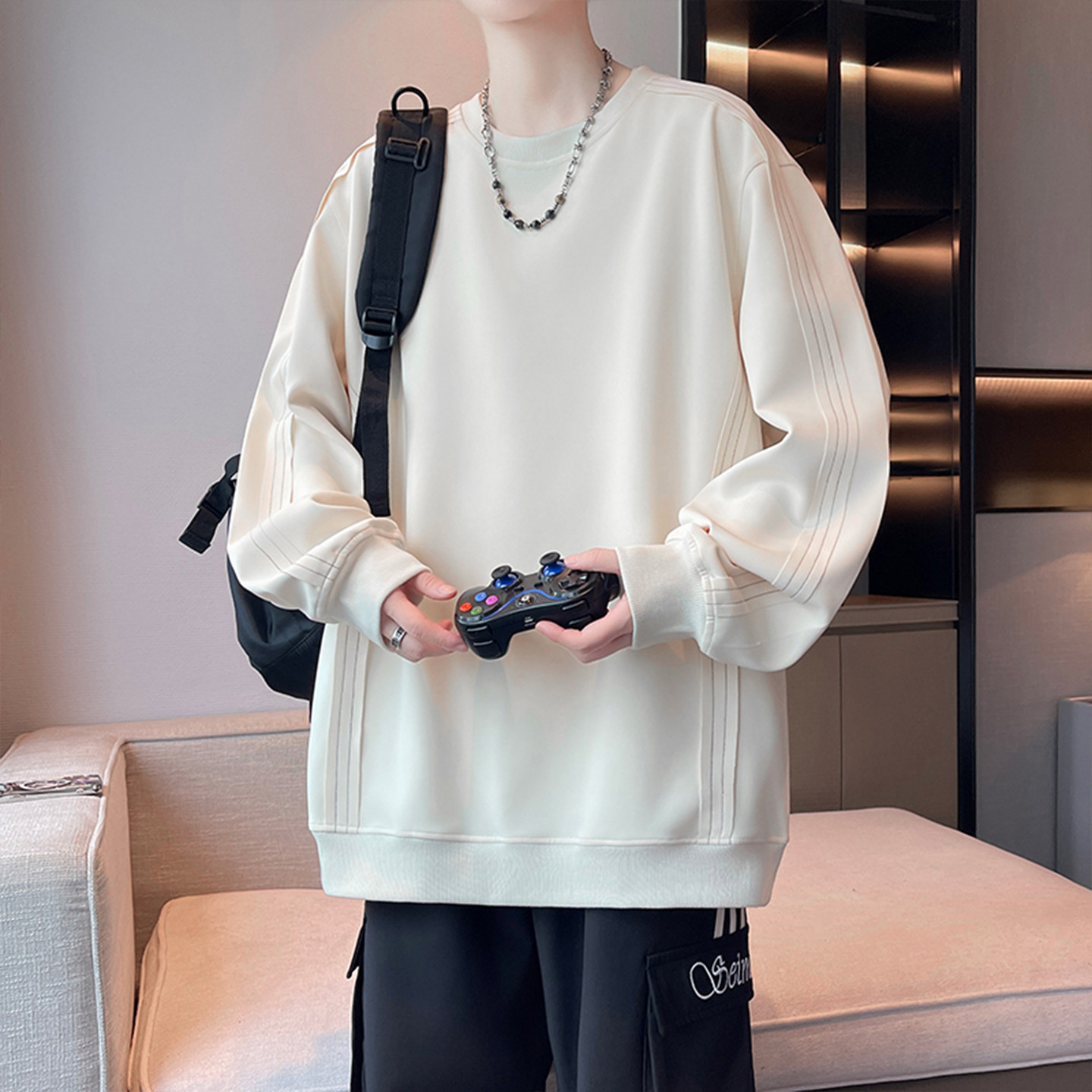 卫衣男生春秋季新款初高中学生青少年大童圆领长袖t恤男装上衣服