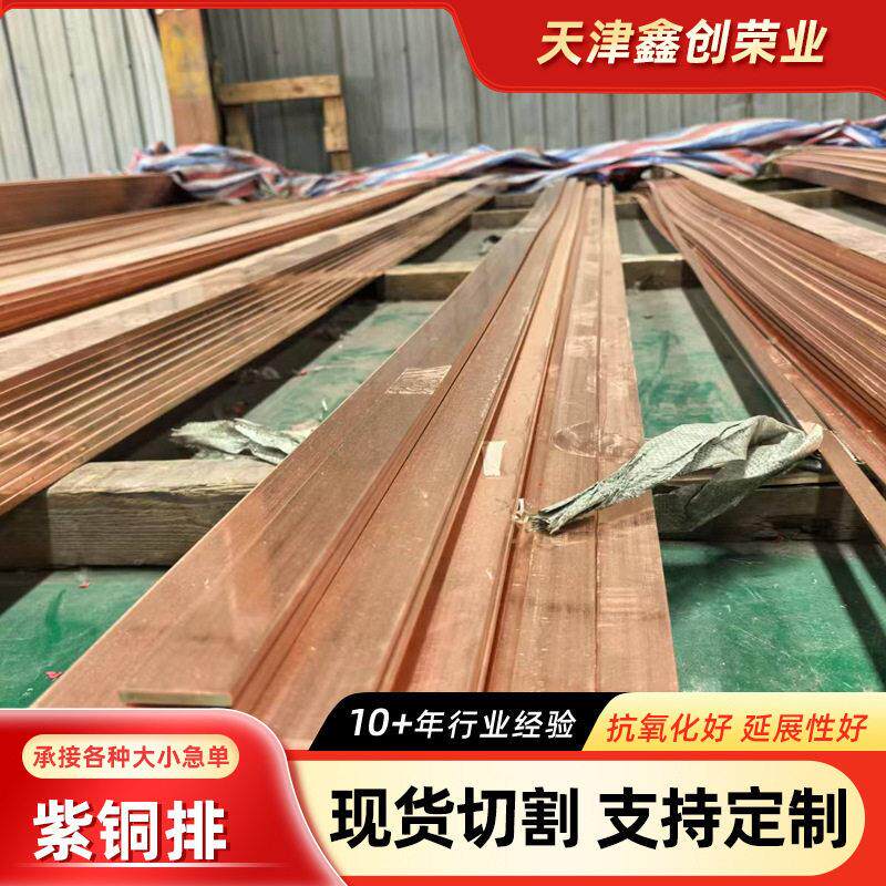 T2紫铜排紫铜条扁条导电接地铜排紫铜板母线排镀锡铜条零切紫铜块