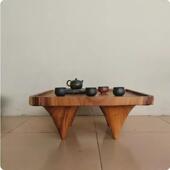 实式 原木墩子炕几黑民色飘 木榻榻古米茶几矮桌日禅意宿复无品牌