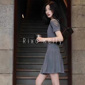 Rixo Kelly气质高级感休闲短裙女掐腰设计感修身显瘦百搭连衣裙子