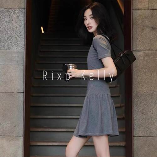 Rixo Kelly气质高级感休闲短裙女掐腰设计感修身显瘦百搭连衣裙子