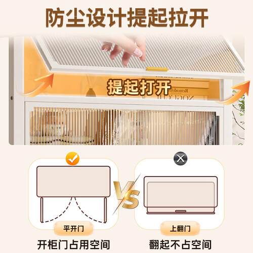 家用钢制置物落书客厅铁艺上地翻门防THWKOZLM尘柜储物架带门儿架