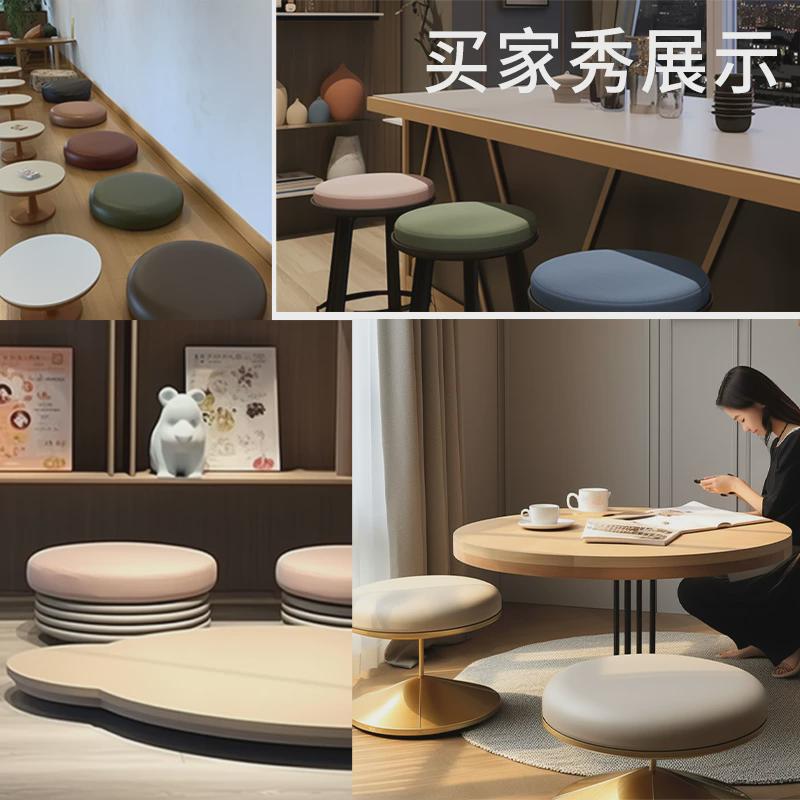 圆形坐垫皮革记忆棉防滑餐椅垫吧台凳垫卡座飘窗蒲团榻榻米软垫子