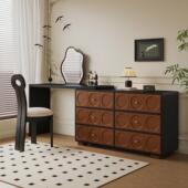 法式 覆古风实木化妆台化妆桌斗柜一体现代卧室简约化妆台化妆桌子