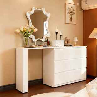 新款钢制梳妆台卧室斗柜梳妆台一体小户型书桌床尾柜化妆台化妆桌
