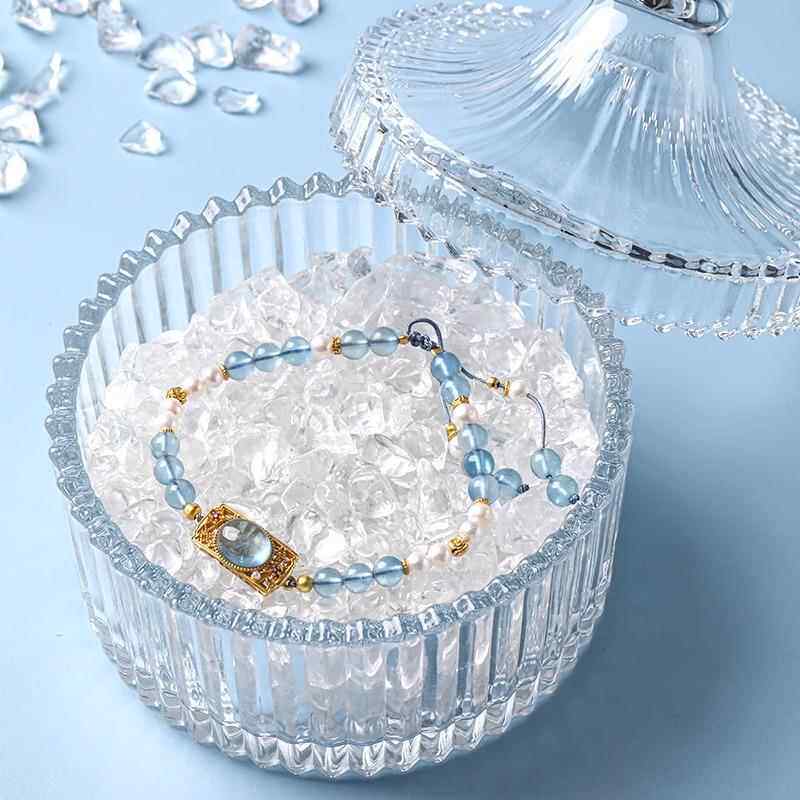水晶净化消磁碗白水晶消粉晶黄水磁石碎石容器套装器皿收纳盒摆件