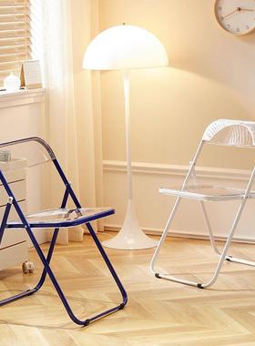 简约叠折椅透亚克力服装店拍照餐椅子化妆凳70960厅餐椅水明晶靠