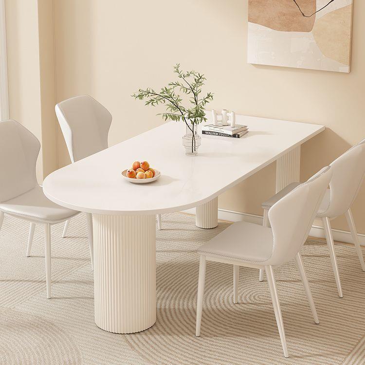 JXP户式奶油餐桌椅组合餐桌小型家用岛台一餐体现代简约法宅寂风
