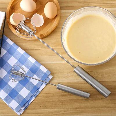 Semi-automatic Egg Beater Stainless Steel Whisk Manual Press