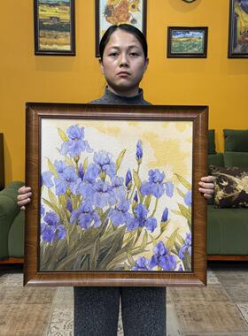 法式复古装饰画餐厅卧室玄关挂画艺术壁画砂岩挂画F055花卉6060