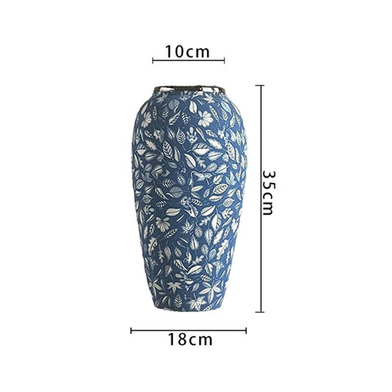 花瓶摆件中式工艺品陶瓷新景德镇复古装饰品纯手工插花家居器创意