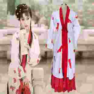红楼梦经典古装87版林黛玉进贾府同款汉服演出服剧组影楼写真套装