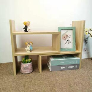 桌面书架实木桌上置物架收纳文件夹书架可拉伸书桌储物柜小型简约