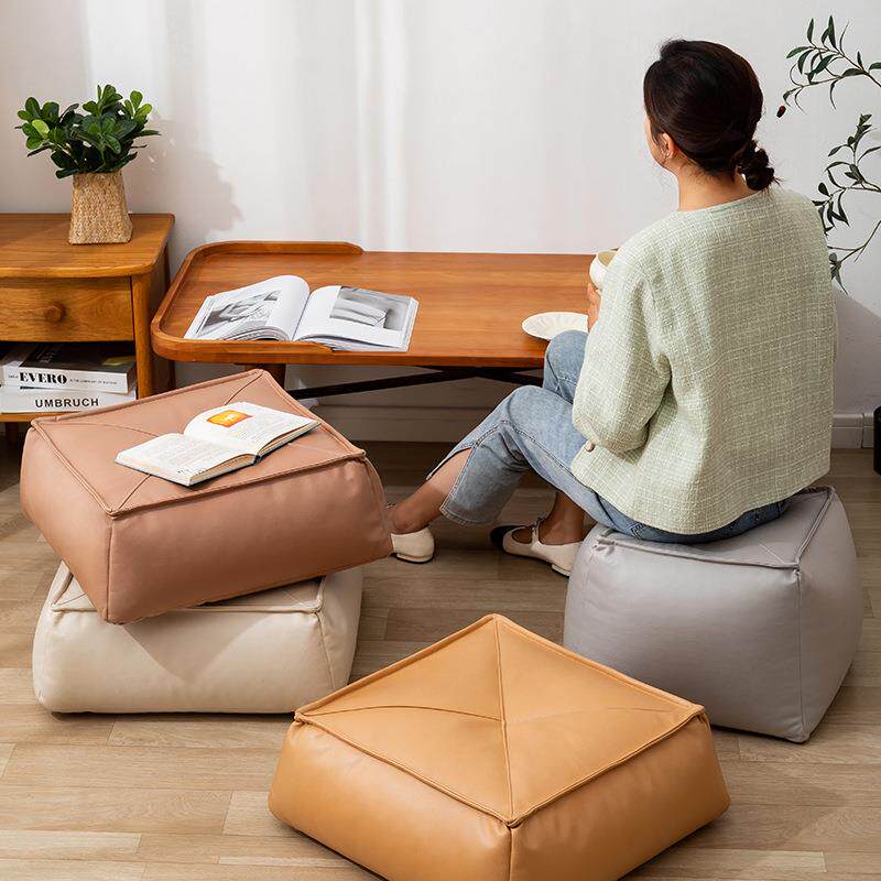 日式加厚蒲团皮质榻榻米飘窗坐垫地上正方形坐墩家用打坐懒人座垫