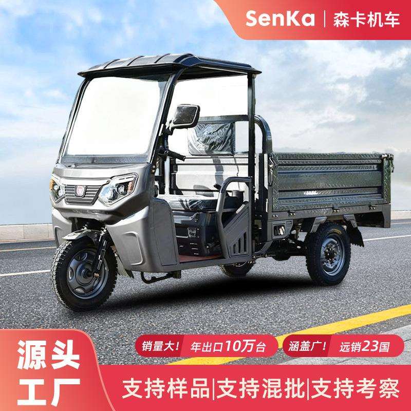 电动三轮车豪华简易棚半封闭载重载货拉货家用农场厂区运输出口